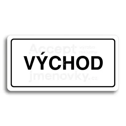 Piktogram "VÝCHOD" - bílá tabulka - černý tisk