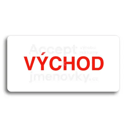 Piktogram "VÝCHOD" - bílá tabulka - barevný tisk bez rámečku