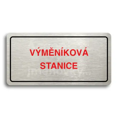 Piktogram "VÝMĚNÍKOVÁ STANICE" - stříbrná tabulka - barevný tisk