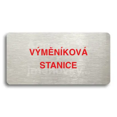 Piktogram "VÝMĚNÍKOVÁ STANICE" - stříbrná tabulka - barevný tisk bez rámečku