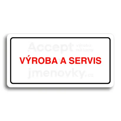 Piktogram "VÝROBA A SERVIS" - bílá tabulka - barevný tisk