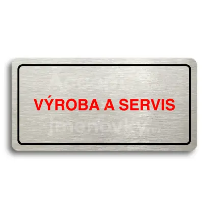 Piktogram "VÝROBA A SERVIS" - stříbrná tabulka - barevný tisk