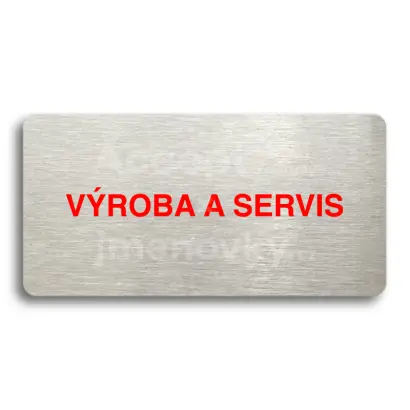 Piktogram "VÝROBA A SERVIS" - stříbrná tabulka - barevný tisk bez rámečku