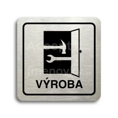 Piktogram "výroba" - stříbrná tabulka - černý tisk