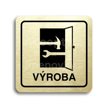 Piktogram "výroba" - zlatá tabulka - černý tisk