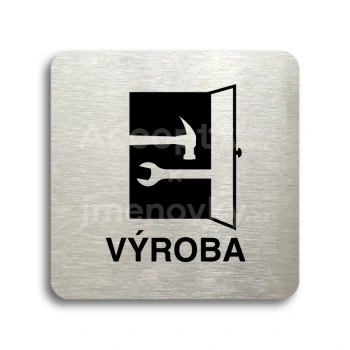 Piktogram "výroba" - stříbrná tabulka - černý tisk bez rámečku