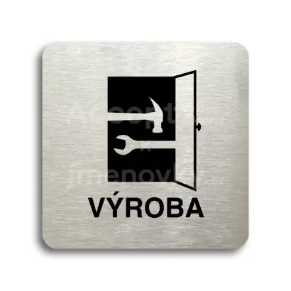 Piktogram "výroba" - stříbrná tabulka - černý tisk bez rámečku