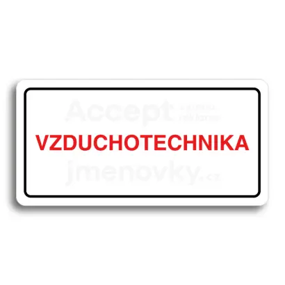 Piktogram "VZDUCHOTECHNIKA" - bílá tabulka - barevný tisk