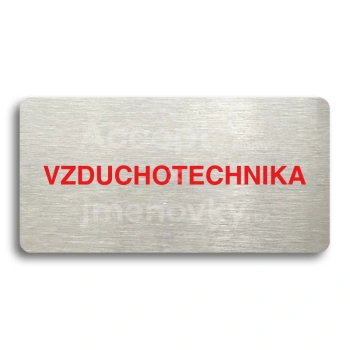 Piktogram "VZDUCHOTECHNIKA" - stříbrná tabulka - barevný tisk bez rámečku
