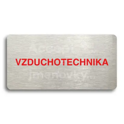Piktogram "VZDUCHOTECHNIKA" - stříbrná tabulka - barevný tisk bez rámečku