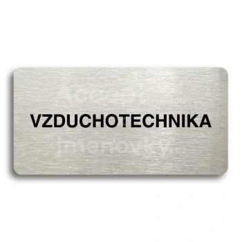 Piktogram "VZDUCHOTECHNIKA" - stříbrná tabulka - černý tisk bez rámečku