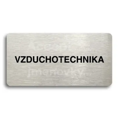 Piktogram "VZDUCHOTECHNIKA" - stříbrná tabulka - černý tisk bez rámečku