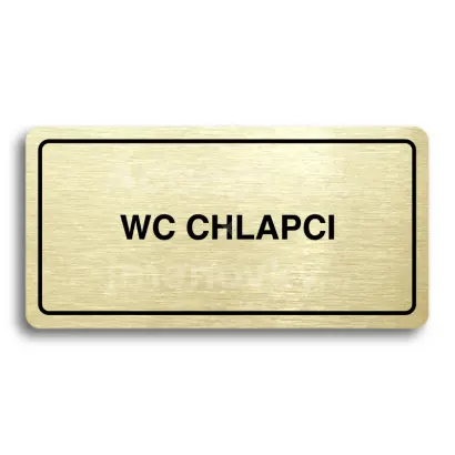 Piktogram "WC CHLAPCI" - zlatá tabulka - černý tisk
