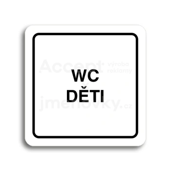 Piktogram "WC děti" - bílá tabulka - černý tisk