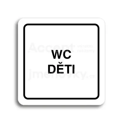 Piktogram "WC děti" - bílá tabulka - černý tisk