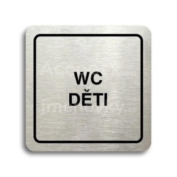 Piktogram "WC děti" - stříbrná tabulka - černý tisk