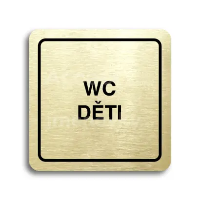Piktogram "WC děti" - zlatá tabulka - černý tisk
