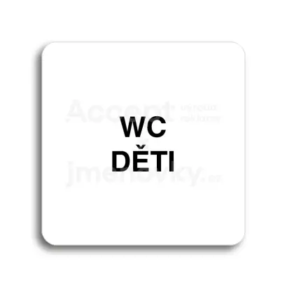 Piktogram "WC děti" - bílá tabulka - černý tisk bez rámečku
