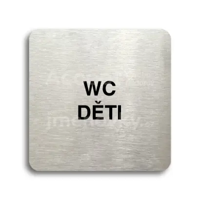 Piktogram "WC děti" - stříbrná tabulka - černý tisk bez rámečku