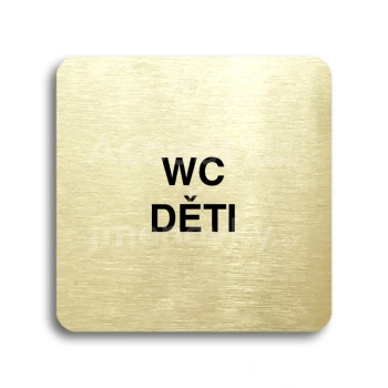 Piktogram "WC děti" - zlatá tabulka - černý tisk bez rámečku