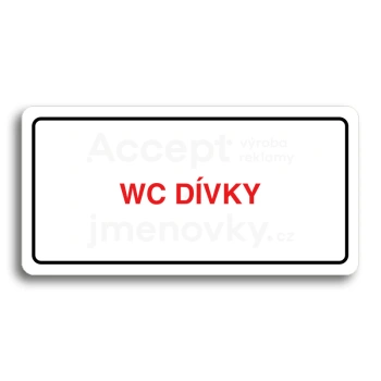 Piktogram "WC DÍVKY" - bílá tabulka - barevný tisk