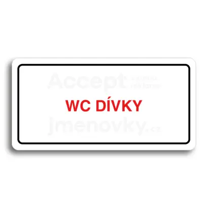 Piktogram "WC DÍVKY" - bílá tabulka - barevný tisk