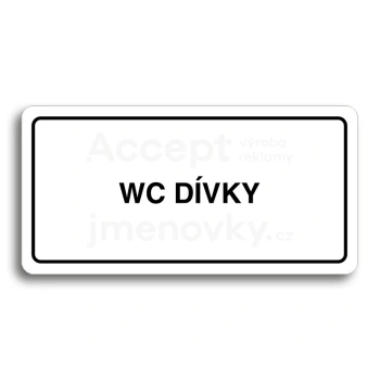 Piktogram "WC DÍVKY" - bílá tabulka - černý tisk