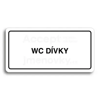 Piktogram "WC DÍVKY" - bílá tabulka - černý tisk