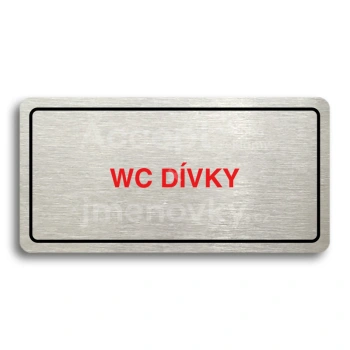 Piktogram "WC DÍVKY" - stříbrná tabulka - barevný tisk