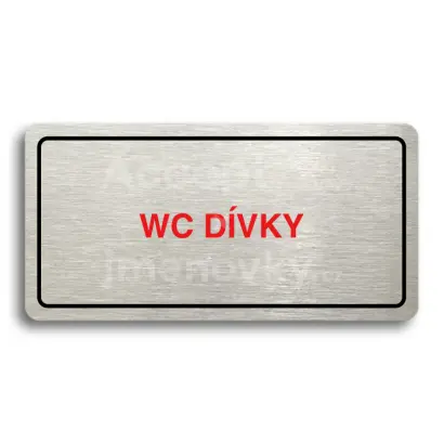 Piktogram "WC DÍVKY" - stříbrná tabulka - barevný tisk