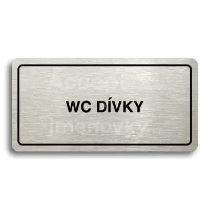 Piktogram "WC DÍVKY" - stříbrná tabulka - černý tisk