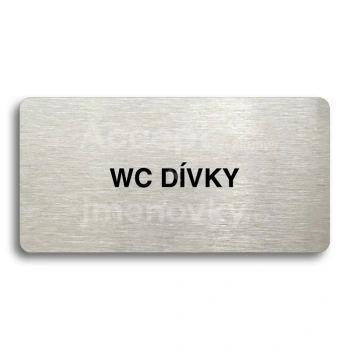 Piktogram "WC DÍVKY" - stříbrná tabulka - černý tisk bez rámečku