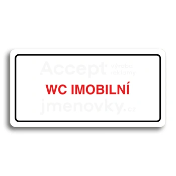 Piktogram "WC IMOBILNÍ" - bílá tabulka - barevný tisk