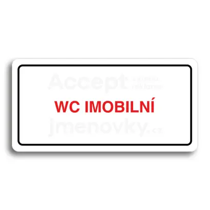 Piktogram "WC IMOBILNÍ" - bílá tabulka - barevný tisk