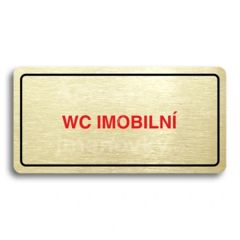Piktogram "WC IMOBILNÍ" - zlatá tabulka - barevný tisk