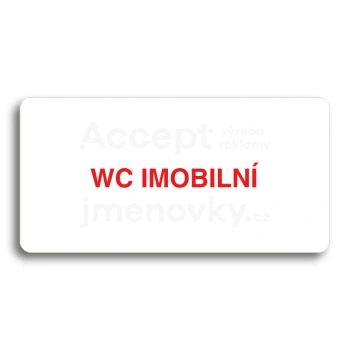 Piktogram "WC IMOBILNÍ" - bílá tabulka - barevný tisk bez rámečku