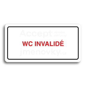 Piktogram "WC INVALIDÉ" - bílá tabulka - barevný tisk