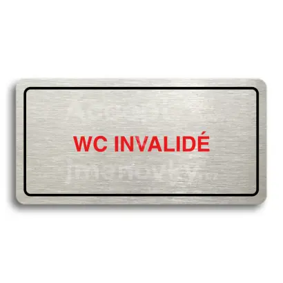 Piktogram "WC INVALIDÉ" - stříbrná tabulka - barevný tisk