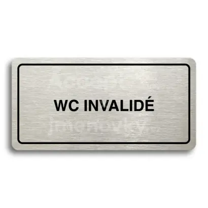 Piktogram "WC INVALIDÉ" - stříbrná tabulka - černý tisk