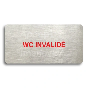 Piktogram "WC INVALIDÉ" - stříbrná tabulka - barevný tisk bez rámečku