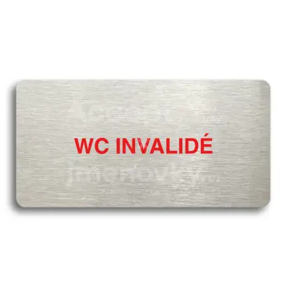 Piktogram "WC INVALIDÉ" - stříbrná tabulka - barevný tisk bez rámečku