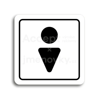 Piktogram "WC muži II" - bílá tabulka - černý tisk