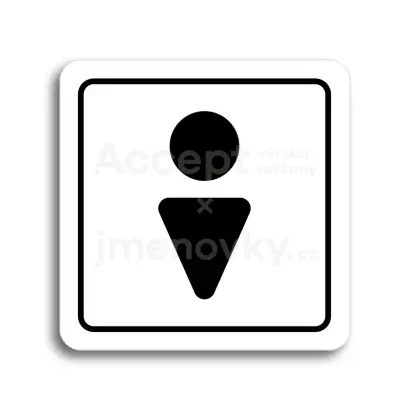 Piktogram "WC muži II" - bílá tabulka - černý tisk