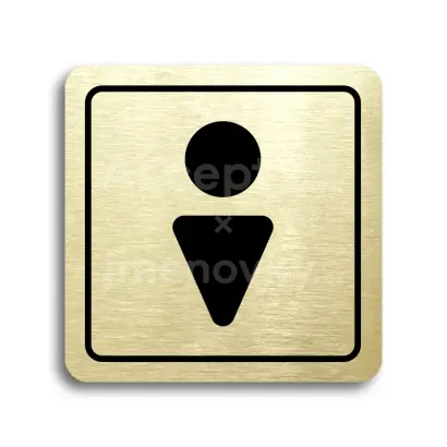 Piktogram "WC muži II" - zlatá tabulka - černý tisk