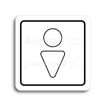 Piktogram "WC muži III" - bílá tabulka - černý tisk