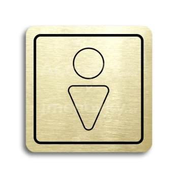 Piktogram "WC muži III" - zlatá tabulka - černý tisk