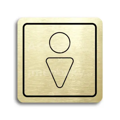Piktogram "WC muži III" - zlatá tabulka - černý tisk