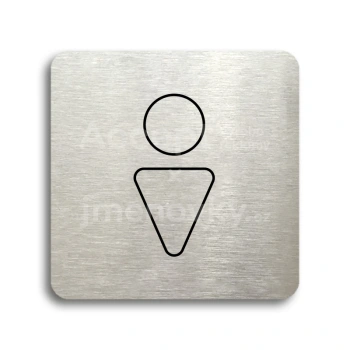 Piktogram "WC muži III" - stříbrná tabulka - černý tisk bez rámečku