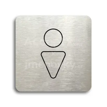 Piktogram "WC muži III" - stříbrná tabulka - černý tisk bez rámečku
