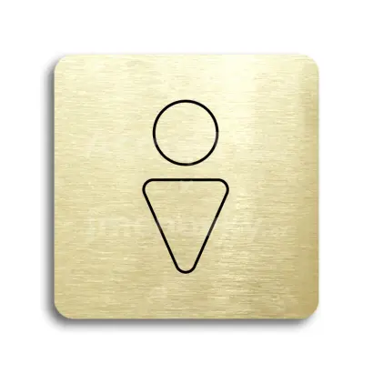 Piktogram "WC muži III" - zlatá tabulka - černý tisk bez rámečku